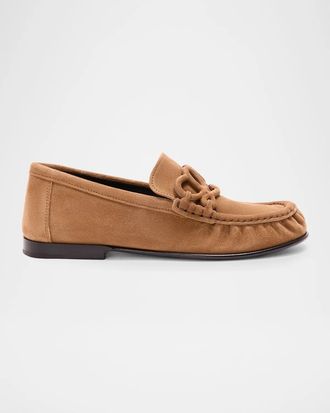 Loewe Double L Suede Loafers