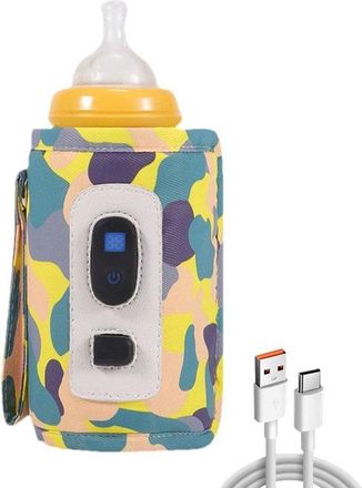 OEM Calientabiberones Digital - Calienta Leche Usb - Calienta Comida Para Llevar - Control De Temperatura De 5 Niveles - 15 X 12 X 5 Cm - Amarillo