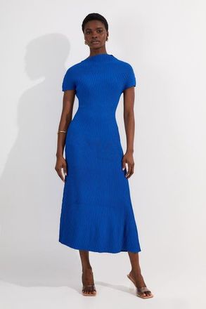 Karen Millen Stitch Detail Knit Midi Dress in Cobalt at Nordstrom, Size Medium
