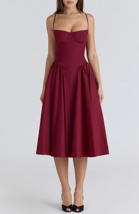House of CB Samaria Corset Cocktail Dress in Wine at Nordstrom, Size X-Small A