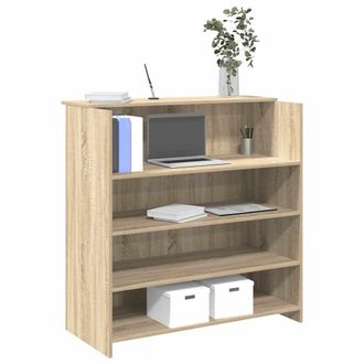 Berkfield Home Reception Desk Sonoma Oak 100x50x103.5 cm Engineered Wood in Brown