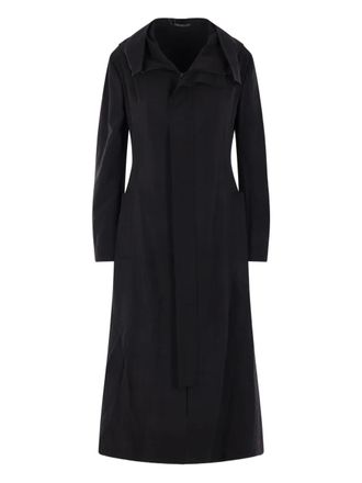 Yohji Yamamoto Cappotto con cappuccio - Nero