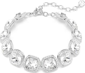 Swarovski Una Angelic Bracelet, Cushion Cut, White, Rhodium Plated