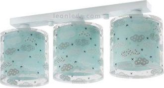 Dalber Dalber L&aacute;mpara Infantil De Techo 3 Luces Con Nubes Serie Clouds -verde