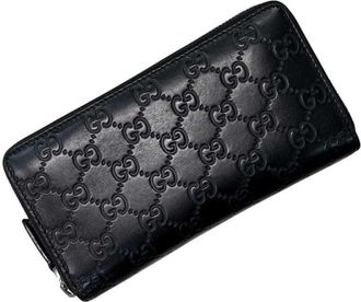 Gucci Black Leather Long Wallet (Bi-Fold) (Pre-Owned)