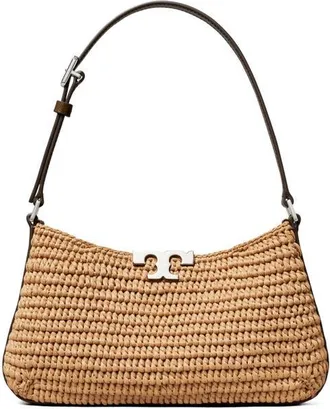 Tory Burch Slim Eleanor Woven Raffia Shoulder Bag in Honeycomb at Nordstrom