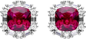 Luxenter 925 sterling zilveren oorbellen met robijn Zirconia Rhodium afwerking - Zemoa