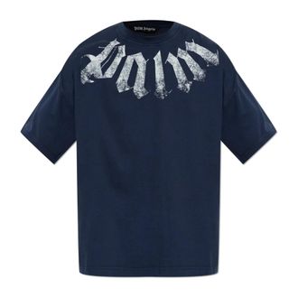 Palm Angels Camiseta con logo - Tops - Hombre - Azul - XS