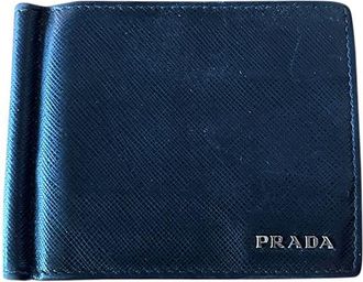 Prada Black Saffiano leather compact wallet