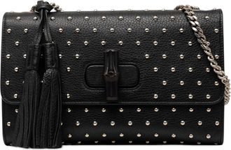 Gucci Pre-owned Gucci Medium Studded Leather Miss Bamboo Crossbody Ladies 388ELN83P8Q22YFJ