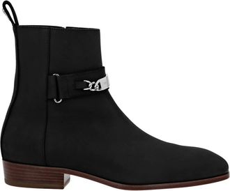 Philipp Plein Nabuk Laarzen Laag Plat - Heren - Enkellaarsjes - Zwart - 39 EU - Leer - Schoenen