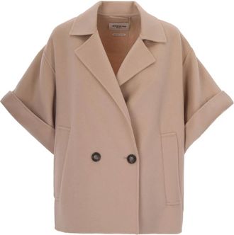 Max Mara Jassen, Dames, Beige, 3Xs, Wol, Cappotto in doppio drap