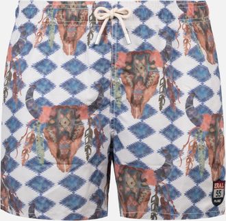 MC2 Saint Barth Man Classic Swim Shorts Gustavia With Buffalo Print