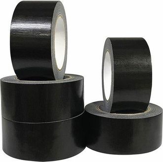 OEM Paquete De 5 Rollos De Cinta Adhesiva Negra, 220 Micras X 50 Mm X 20 M, Cinta De Reparaci&oacute;n Y Sellado Estilo Americano, Cinta Adhesiva Resistente, Cin