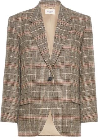Max Mara Prince of Wales Check Blazer - Dames - Blazers - Bruin - M - Wol - Jassen