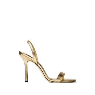 Jimmy Choo London High Heel Sandals, female, Yellow, Size: 6 1/2 US Ankle Strap Round Toe Sandal