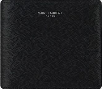 Saint Laurent Portafoglio East/West Saint Laurent in pelle grain de poudre