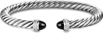 David Yurman Bracciale Cable Flex in argento sterling con onice e diamanti