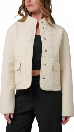 Quiksilver Hidden Snap Front Quilted Jacket In Seashell