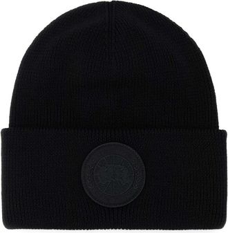Canada Goose Black Logo Beanie Hat