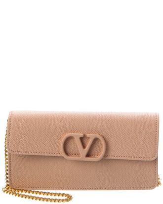 Valentino Vlogo Signature Leather Wallet On Chain
