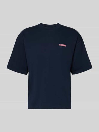 Woodbird T-Shirt mit Label-Print Modell Beam in Marine, Gr&ouml;&szlig;e XXL