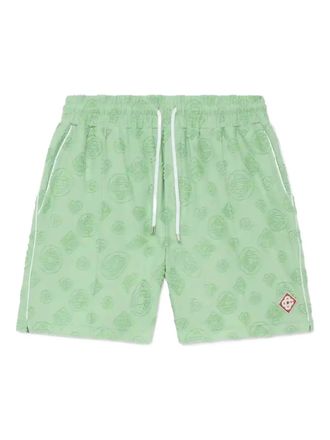 Casablanca monogram-pattern track shorts - Green