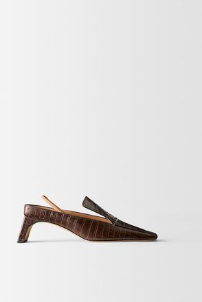 Calvin Klein Womens Tilda Loafer Kitten Heel - Brown - IT 39