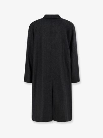 Hev&ograve; Mens Coat Baia Del Monaco Grey Virgin Sheeps Wool Sheeps