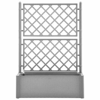 Berkfield Home Garden Raised Bed with Trellis & Self Watering System Grey