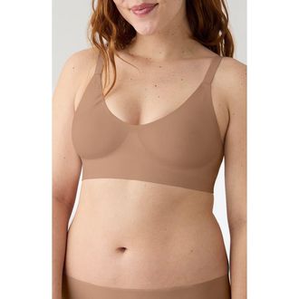 True & Co. Soft Form V-Neck Adjustable Strap Bralette in Bronzed at Nordstrom, Size X-Small