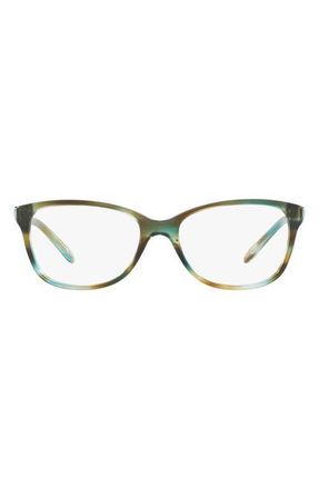 Tiffany & Co. 52mm Square Optical Glasses in Havana Blue at Nordstrom