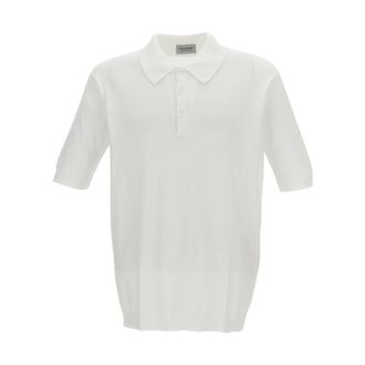 John Smedley Polo Shirts, male, White, Size: L Polo