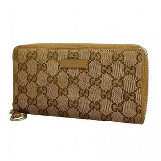 Gucci Brown Canvas Long Wallet (Bi-Fold) (Pre-Owned)