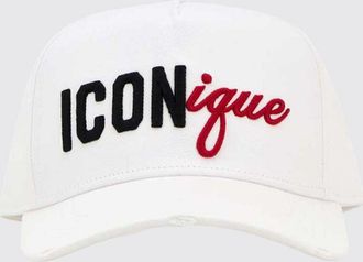 Dsquared2 Cappello da baseball in cotone con visiera rigida e logo ricamato