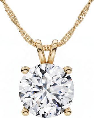 Pompeii3 Certified 5Ct VS Solitaire Diamond Pendant 14k Yellow Gold Lab Grown Necklace