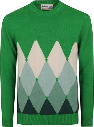 Ballantyne Classic Rombo Hand-Made Inlay Cashmere Sweater