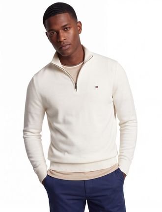 Tommy Hilfiger Trui wit Tommy Hilfiger half zip