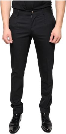 Dolce & Gabbana Zwarte Wol Skinny Jurk Broek - Heren - Slim Fit Broeken - Zwart - S - Wol - Broeken