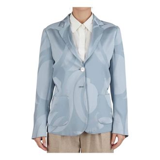 Kiton Blazers, female, Blue, Size: S Fantasy Silk Blazer