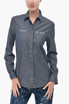Off-white Cotton Blouse STAFF with Print size 38