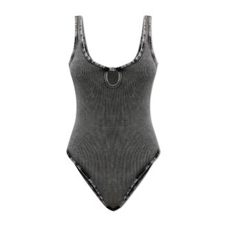 Diesel Maura-Dnm Bodysuit - Dames - Bodies - Grijs - L - Katoen - Tops