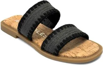 Aerosoles Centro Two-Strap Sandal in Black Raffia Elastic at Nordstrom, Size 9.5