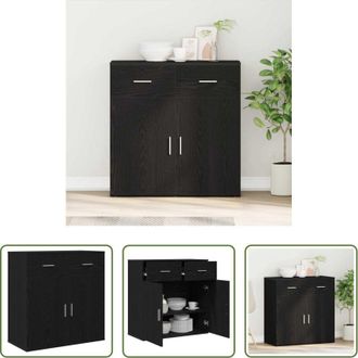 vidaXL vidaXL Credenza in legno multistrato - Credenza Rovere Nero 78 x 38 x 80 cm Legno multistrato