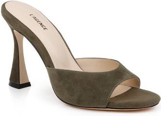 L'agence Avery Slide Sandal in Olive Suede at Nordstrom, Size 9.5