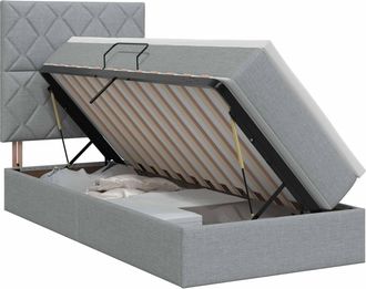 vidaXL Cama Con Almacenamiento Y Colch&oacute;n Gris Claro 100 X 200 Cm Tela Vidaxl