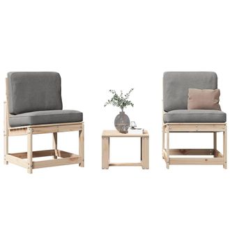 vidaXL Juego De Muebles De Jard&iacute;n 3 Piezas Madera Maciza De Pino Vidaxl