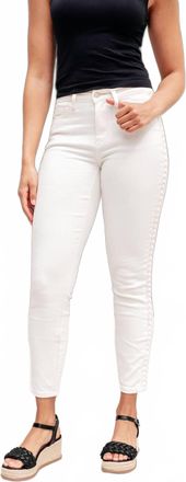 Judy Blue Womens Mid Rise Braided Side Seam Relaxed Fit Jeans In Beige