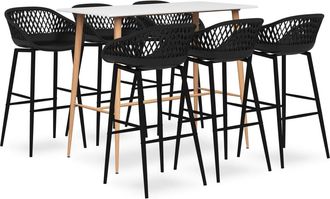 vidaXL Set De Bar De 7 Piezas Blanco Y Negro Vidaxl