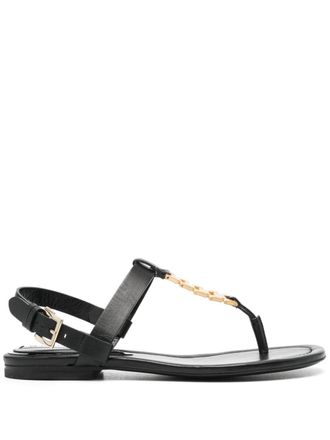 Victoria Beckham chain-embellished sandals - women - Calf Leather/Calf Leather/Calf Leather - 36 - Black